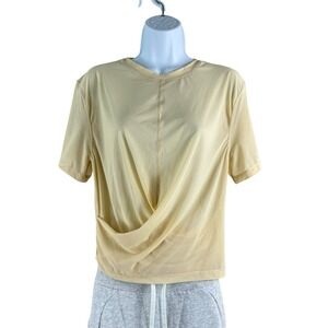 Lululemon Yoga T-Shirt Womens Size 6 Prosecco Lightweight Mesh‎ Reversible